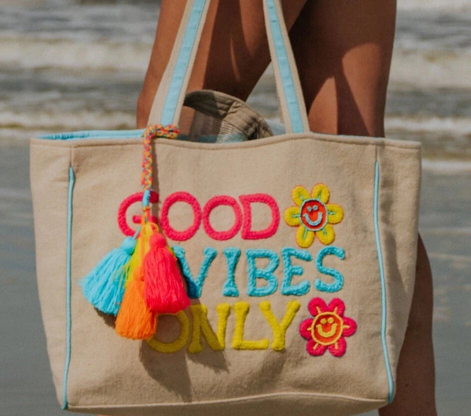 Good vibes beach bag sale